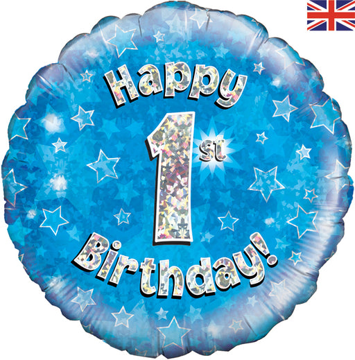 18'' Foil Happy 1st Birthday Blue