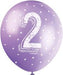 12'' Pearlised Latex Assorted Number 2 Birthday Balloons