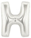 40'' Super Shape Foil Letter H - Silver