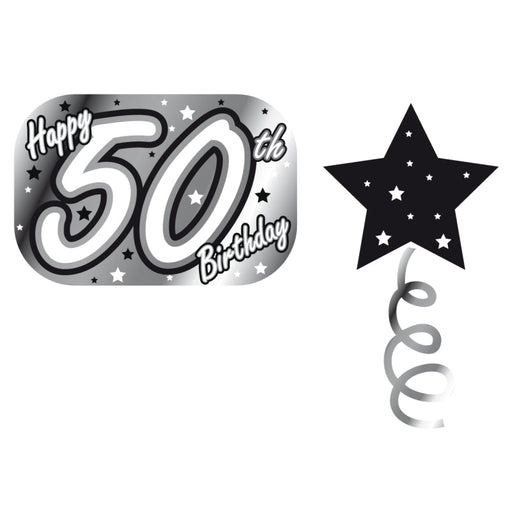 Black Foil Garland Happy 50th Birthday