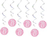 Glitz Pink 21 Birthday Swirl Dec 6pk 32'' L
