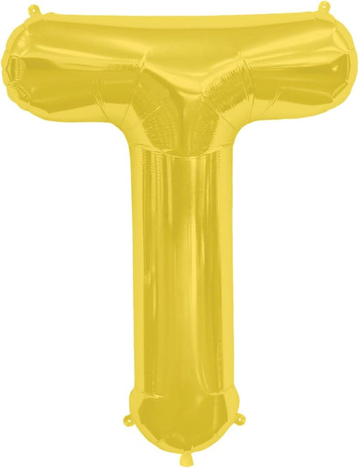 34'' Super Shape Foil Letter T - Gold