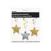 3 Star Silver & Gold Hanging Swirl Decoration