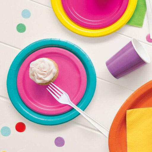 Hot Pink Paper Dessert Plates 8pk