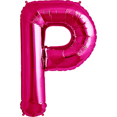 34'' Super Shape Foil Letter P - Magenta