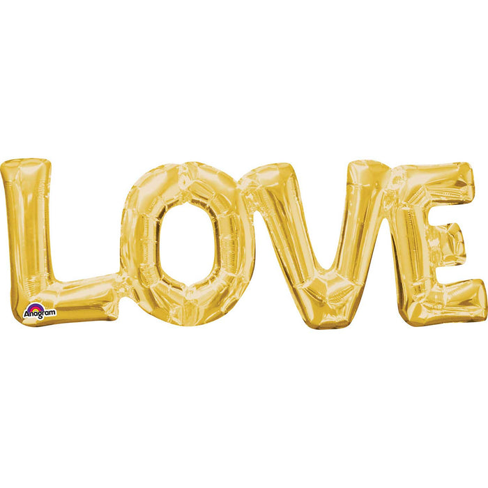 Love Gold Air Fill Balloon 63Cm X 22Cm