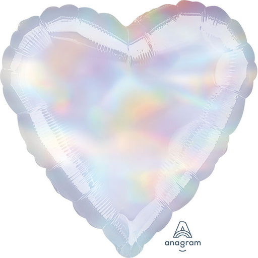 18 Inch Heart Iridescent Plain Foil (Flat)