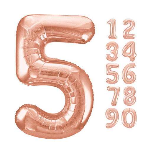 Rose Gold Number 5 Shaped Foil Balloon 34''