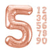 Rose Gold Number 5 Shaped Foil Balloon 34''