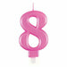 Pink Matt Number 8 Candle