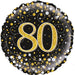 80th Birthday Sparkling Fizz Black & Gold