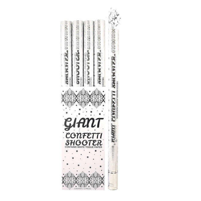 White Confetti Cannon 80Cm (White Paper)
