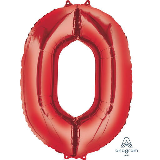 34'' Shape Foil Number 0 - Red (Anagram)