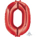 34'' Shape Foil Number 0 - Red (Anagram)