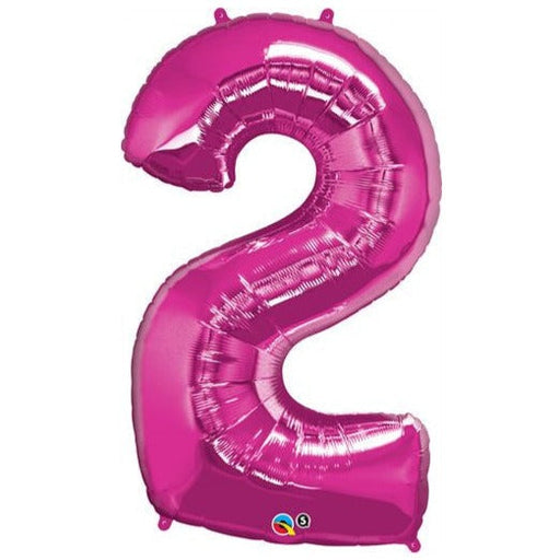 34'' Shape Foil Number 2 - Magenta (Qualatex)
