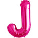 34'' Super Shape Foil Letter J - Magenta