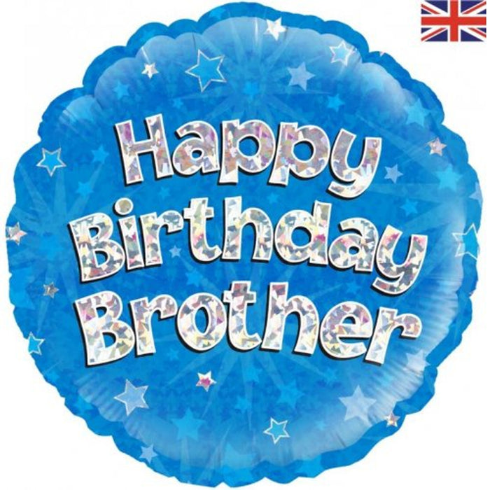 18'' Foil Holographic Happy Birthday Brother