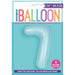 Matte Powder Blue Number 7 Shaped Foil Balloon 34''