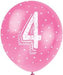 12'' Pearlised Latex Assorted Number 4 Birthday Balloons