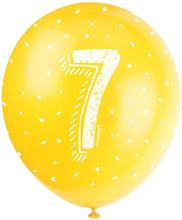 12'' Pearlised Latex Assorted Number 7 Birthday Balloons