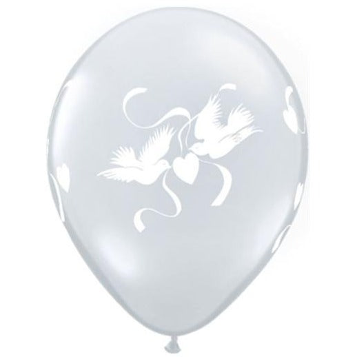 11'' Diamond Clear Love Doves 50pk