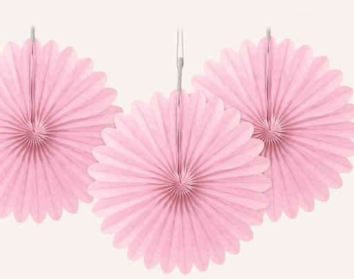 6'' Pink Fan Decoration 3pk