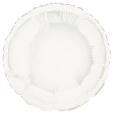 Solid Round Foil Balloon 18'',  - White