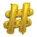 16'' Foil Hashtag # - Gold Packaged Air Fill