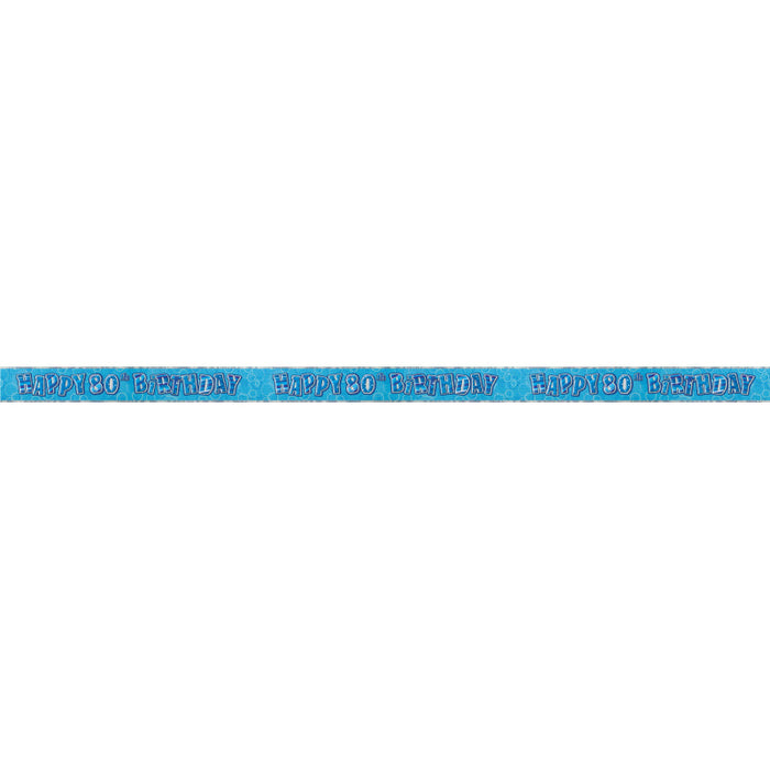 Glitz Blue 80th Prismatic Banner 12Ft