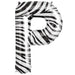 34'' Super Shape Foil Letter P - Zebra
