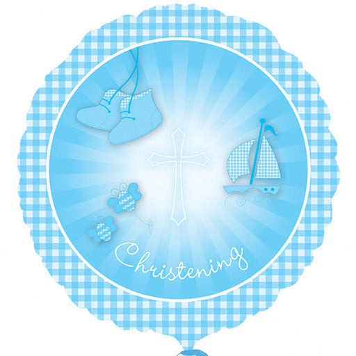 18'' Foil Christening Booties Blue