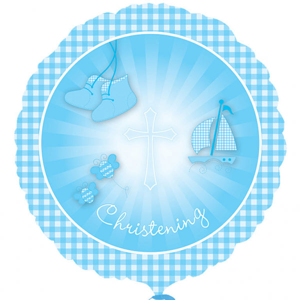 18'' Foil Christening Booties Blue