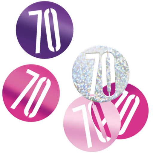 Glitz Pink 70 Birthday Confetti 14G