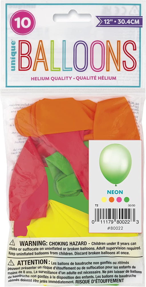 Neon Balloons 10pk (12 Inch)