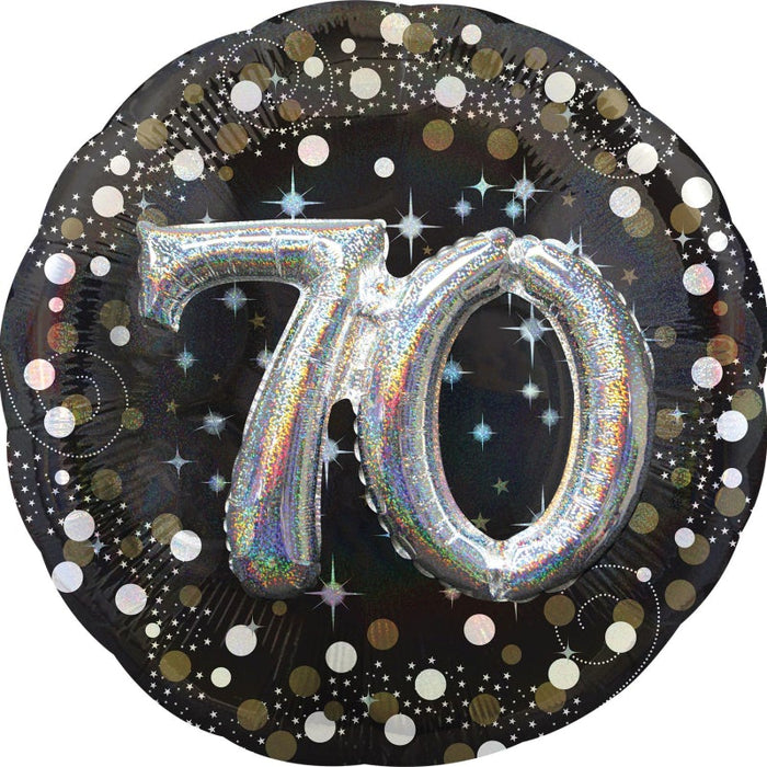 32'' 3-D 70 Gold Sparkling Birthday