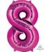 Number 8 Foil Balloon - Magenta (Anagram)