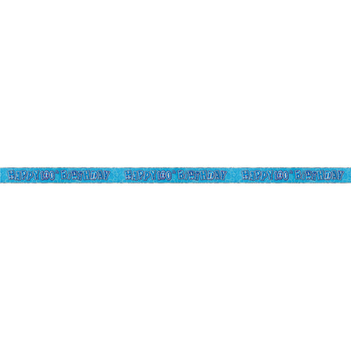 Glitz Blue 100th Prismatic Banner 12Ft