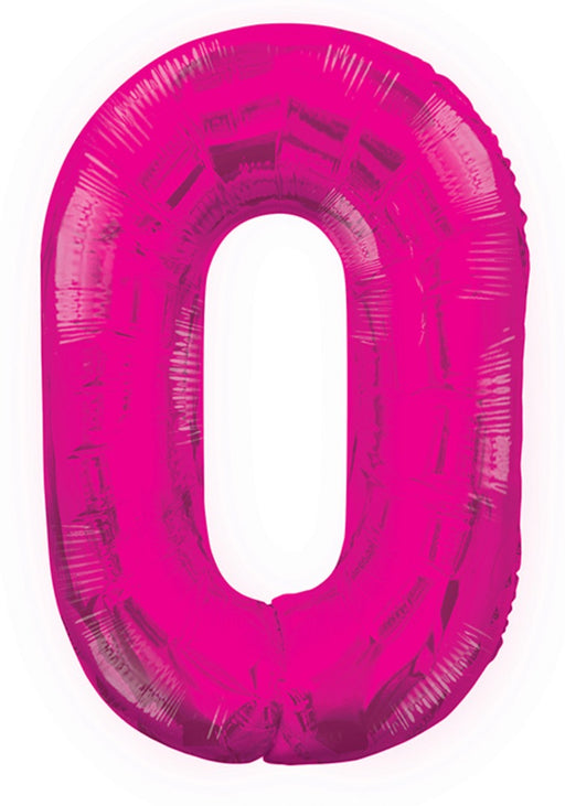 Giant Pink Foil Number '0' Balloon
