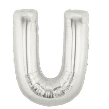 40'' Super Shape Foil Letter U - Silver