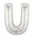 40'' Super Shape Foil Letter U - Silver