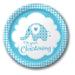 Christening Blue Elephant Dinner Plate 23Cm 8pk