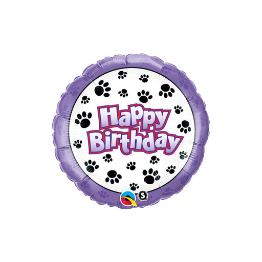 18'' Rnd Bday Paw Prints