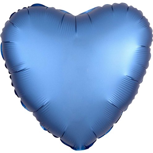 18 Inch Heart Satin Azure Plain Foil (Flat)