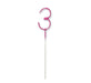 Birthday Pink Glitz Number 3 Sparkler 7"