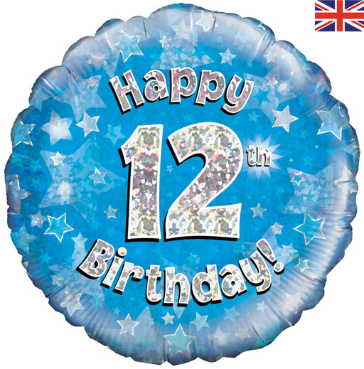18'' Foil Happy 12th Birthday Blue