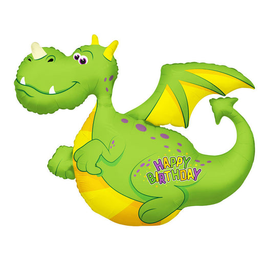 36'' Birthday Dragon Foil Balloon