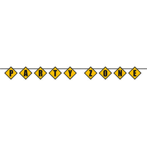 Construction Party Zone Block Banner