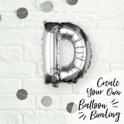 Silver Letter D Foil Balloon 16"