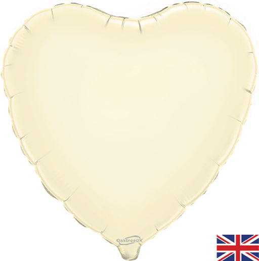 18'' Packaged Heart Ivory Foil Balloon