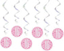 Glitz Pink 16 Birthday Swirl Dec 6pk 32'' L
